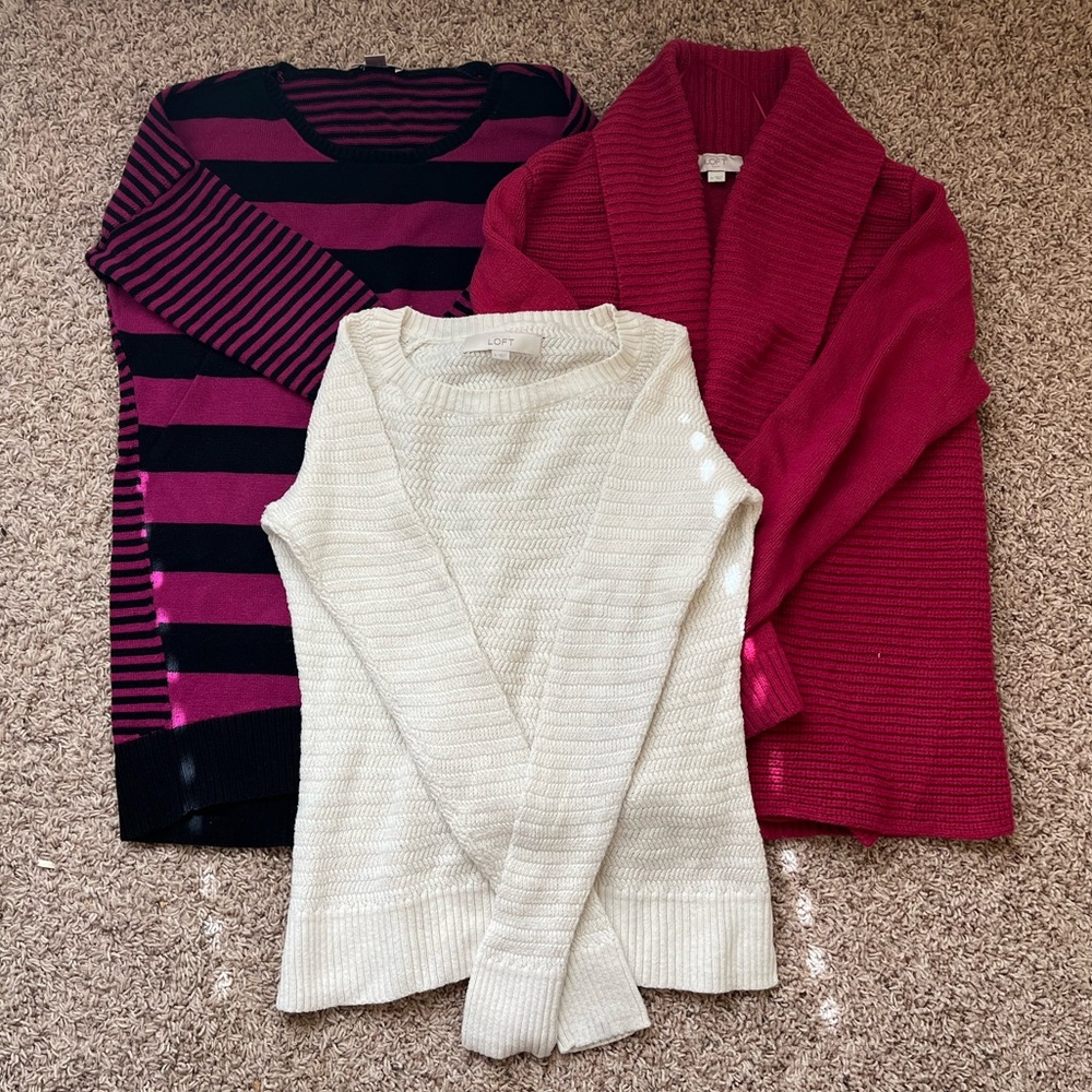Three winter sweaters one wrap style